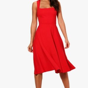 Cute Square Neck Midi Dress